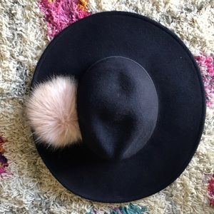 Hatattack navy wool wide brimmed hat NWT